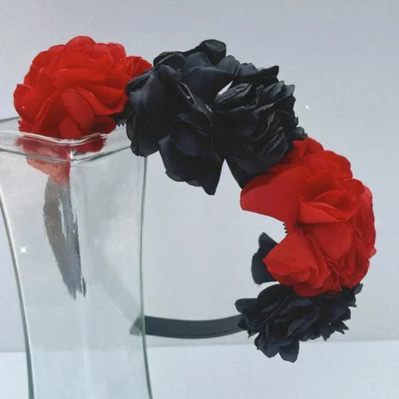 headband for girl 5 to 10 years old black and red - Picture 2 of 3